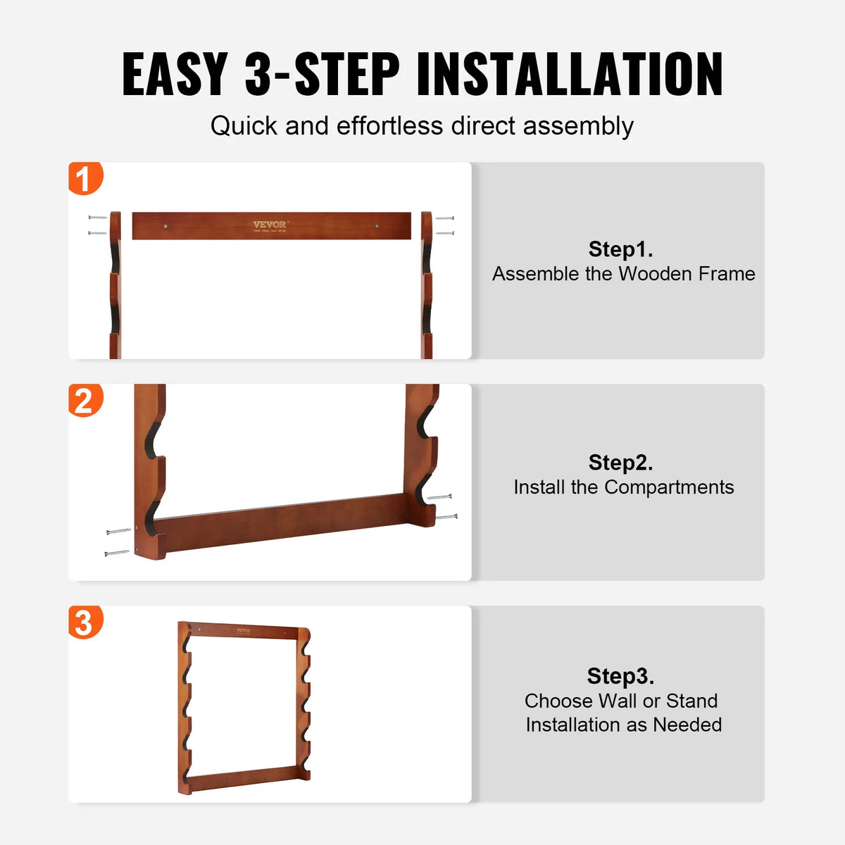 Wood Wall Mount Gun Rack Holds Five Rifles And Shotguns