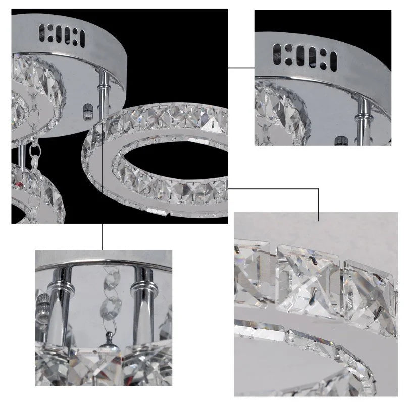 GreeLustr Modern Led Crystal Pendant Ceiling Light Fixture