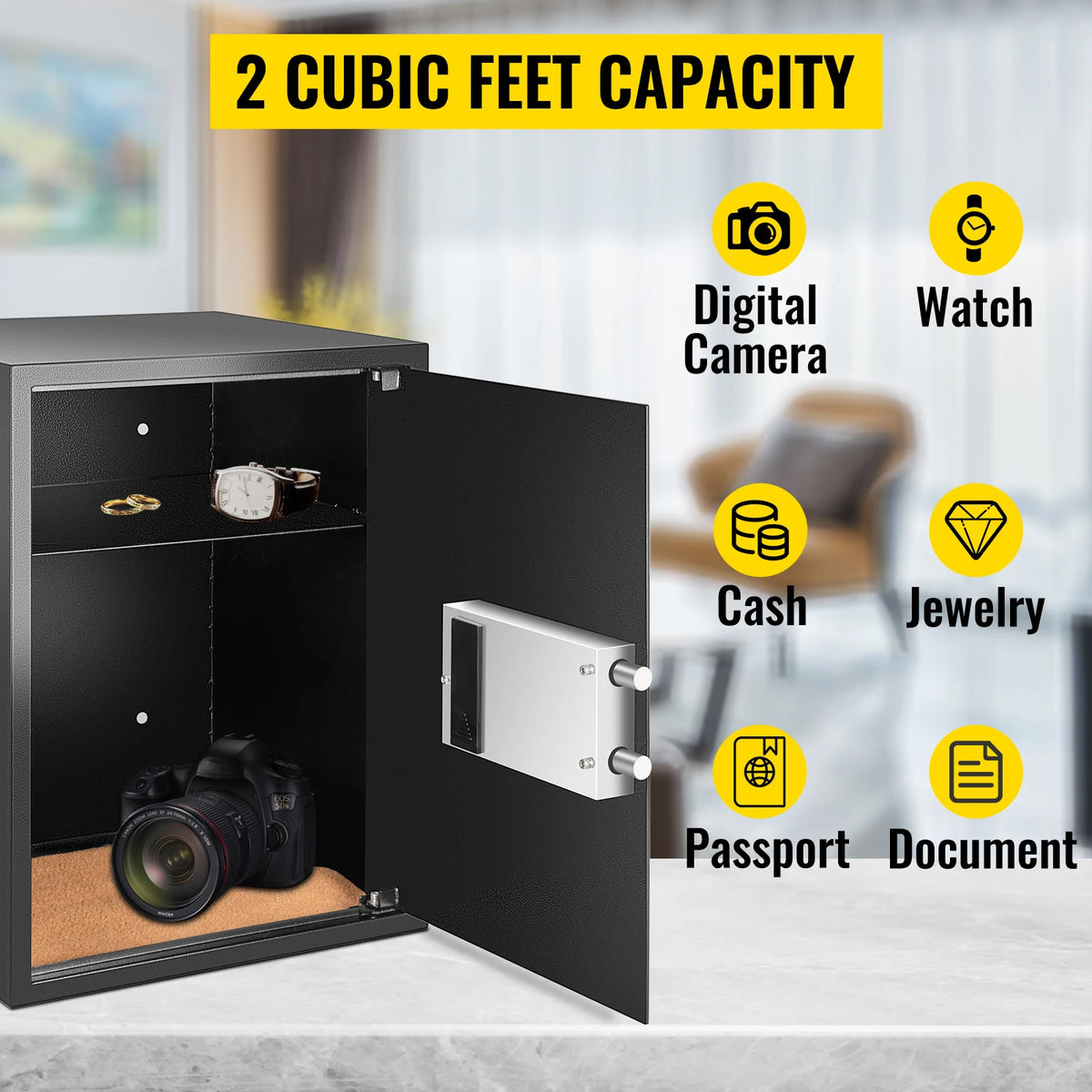 Electronic Safe Deposit Box With Digital Access And Hidden Storage