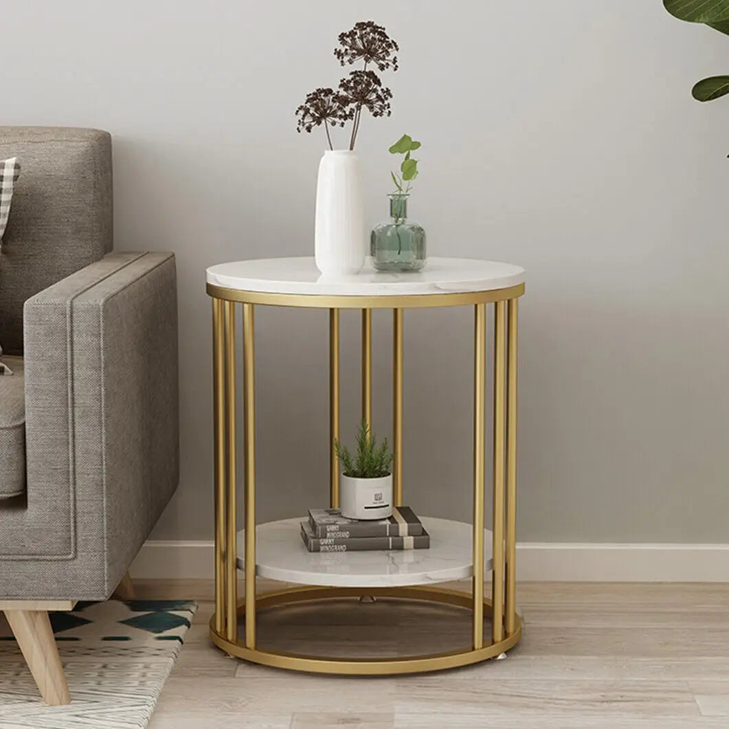 Wisfor Modern Marble Side Table With Jewelry Storage