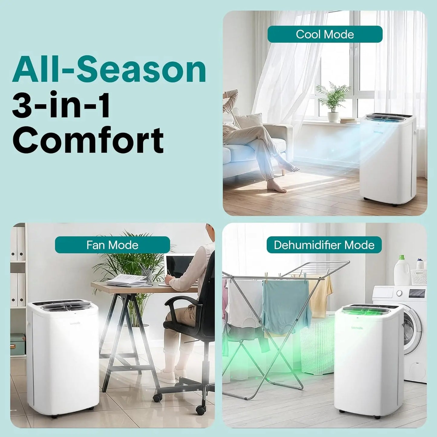 XMSJ Portable Air Conditioner 14000 BTU With Dehumidifier And Remote Control