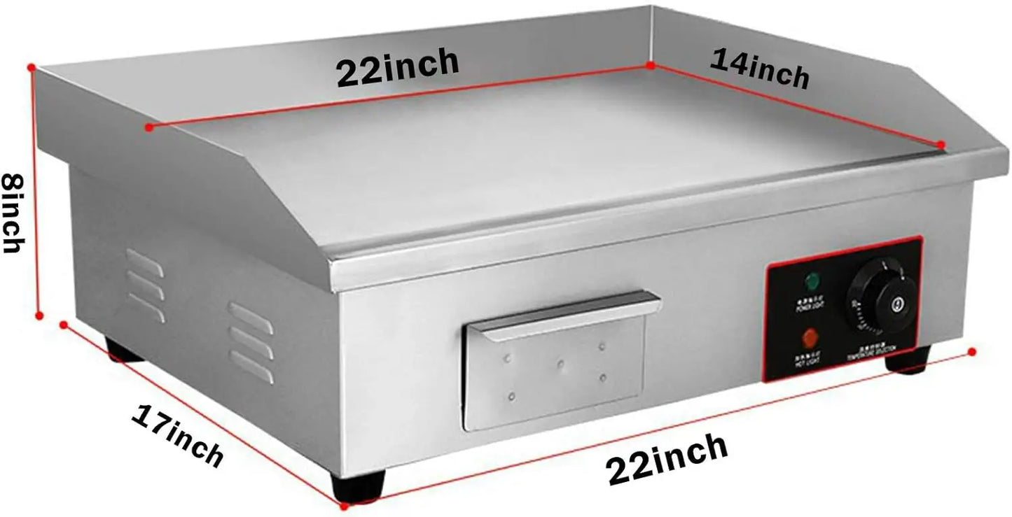 XMSJ Electric Countertop Griddle 3000W Adjustable Thermostat