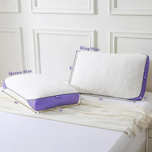 Adjustable Shredded Memory Foam Pillows Cooling Removable Cover 2 Pack