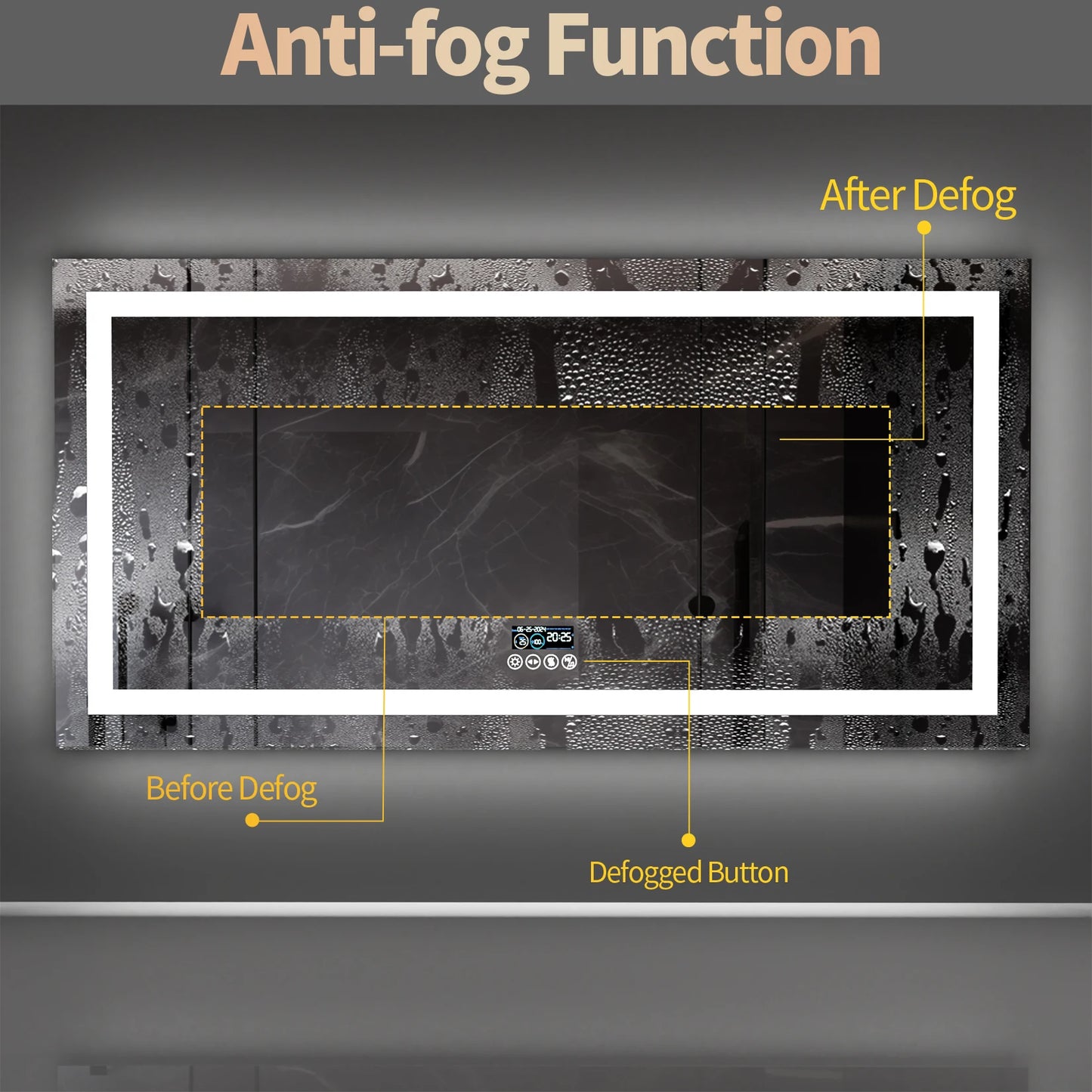 Wisfor LED Bathroom Mirror With Dual Lights And Bluetooth