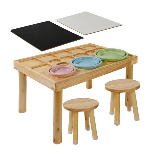 Sensory Toddl er Table Set With Chairs And Double Sided Boards