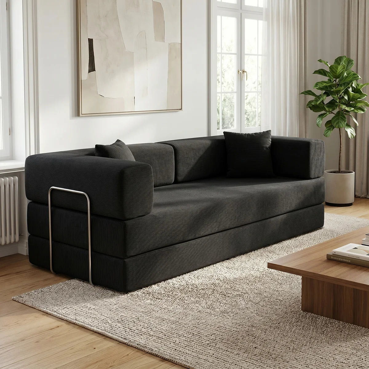 YQzyphyna Futon Sofa Bed Four In One Convertible Couch