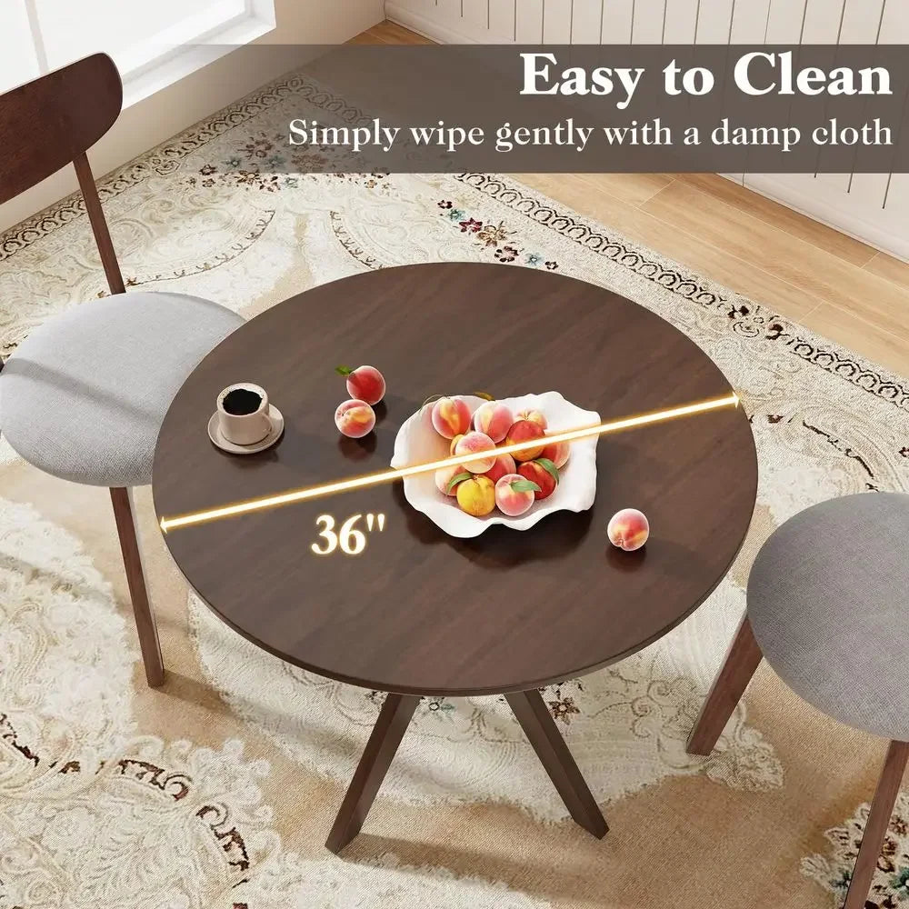 XMSJ Dining Table Set For Four Chairs Rubber Wood Legs