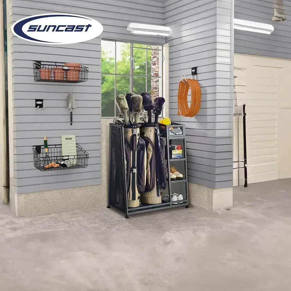 Suncast Heavy-Duty Metal Organizer Rack With 3 Storage Shelves