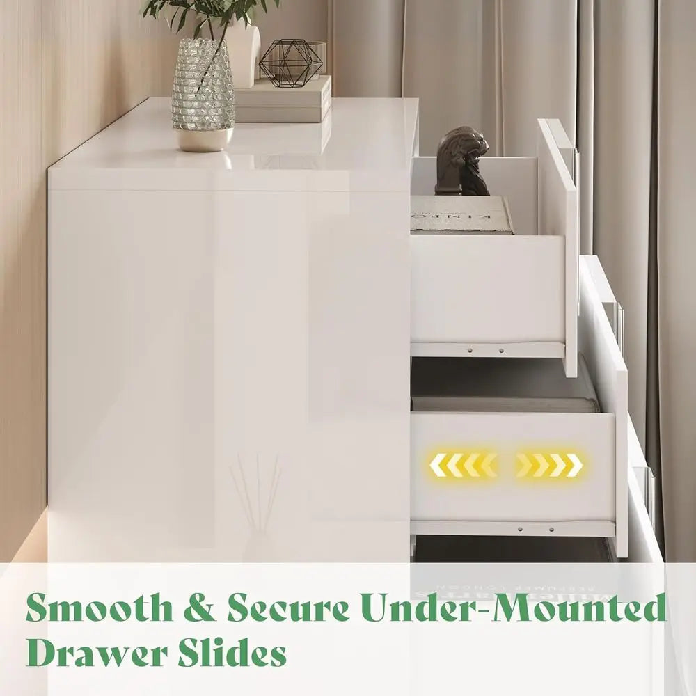 White 3 Piece Bedroom Set With Nightstands And Dresser
