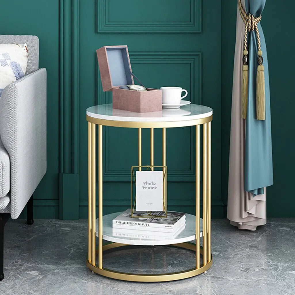 Wisfor Modern Marble Side Table With Jewelry Storage