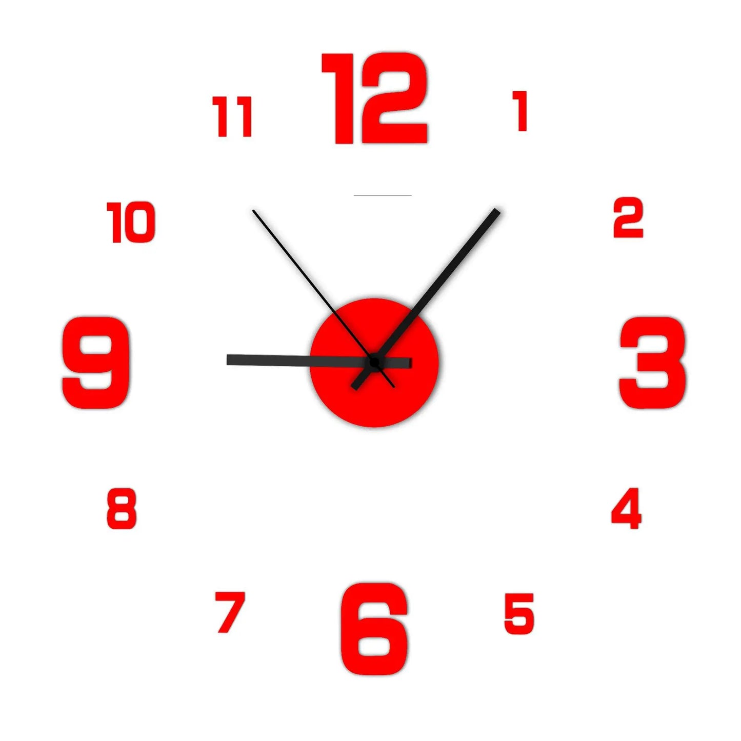 Frameless DIY Wall Clock Decal Silent Living Room Office Decoration