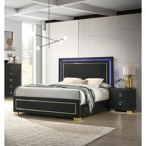 Contemporary 3Pc Bedroom Set With Bed And Nightstands