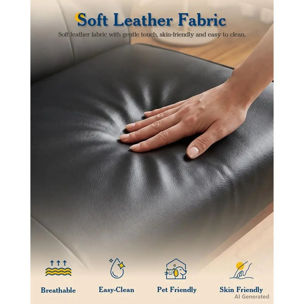 Contemporary Four Piece Leather Sofa And Loveseat Chair Set