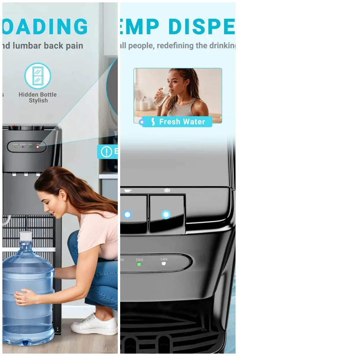 XMSJ Bottom Loading Water Cooler Dispenser With Three Temperature Settings