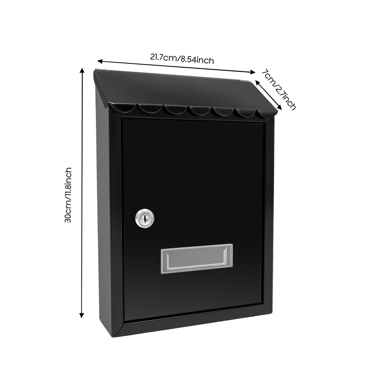 Wall Mounted Locking Mailbox With Key Lock For Mail Delivery
