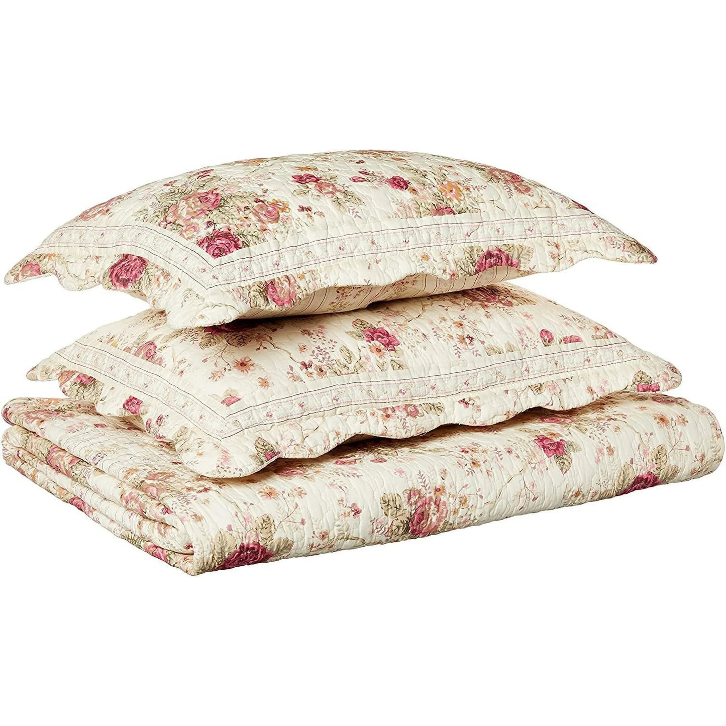 Antique Reversible Quilt Set 2-Piece Soft Bamboo Fiber