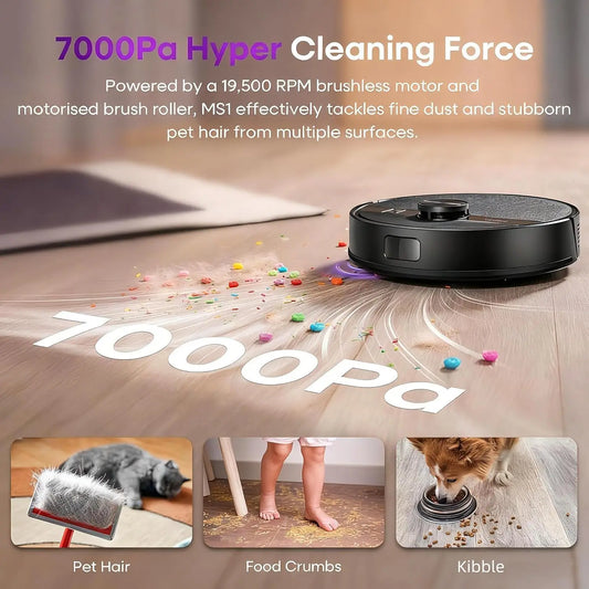 XMSJ 7000Pa Robotic Vacuum And Mop Combo With Li Navigation