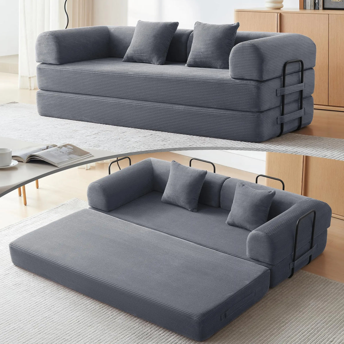 Convertible Boneless Futon Sofa Bed With Multifunctional Sleeper Design