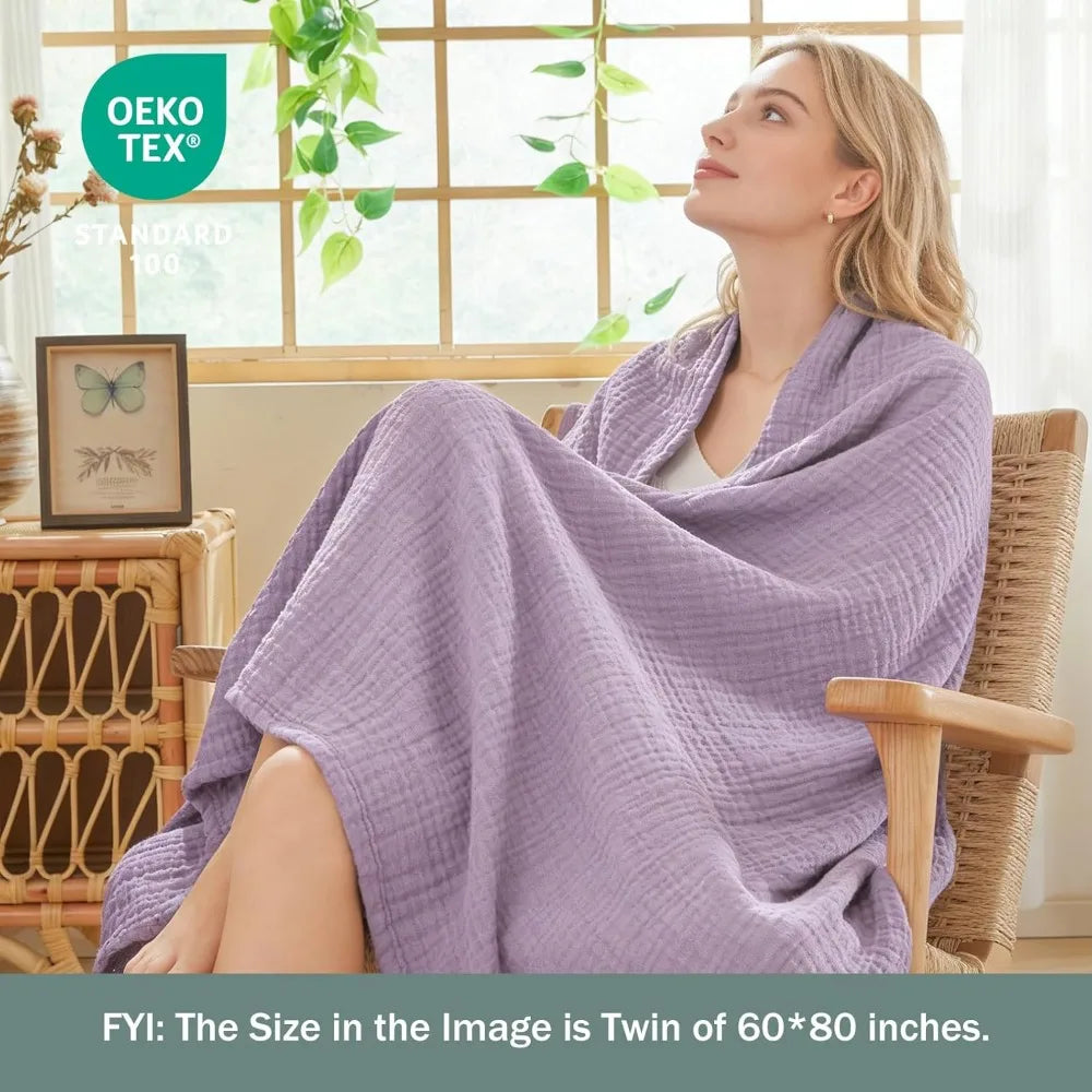 Cotton Muslin Blanket All Season Gauze Breathable Layering