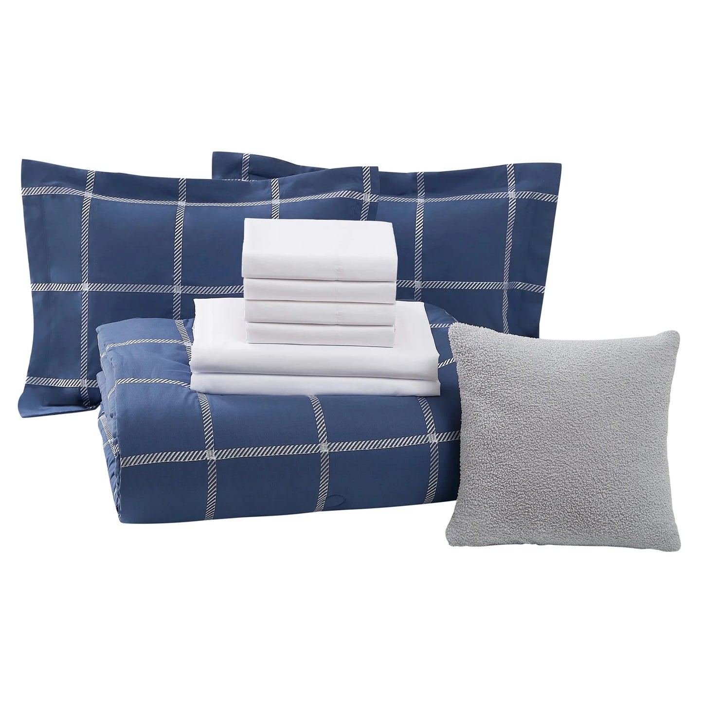 Windowpane Bedding Set Bed In A Bag With Sheets Comforter