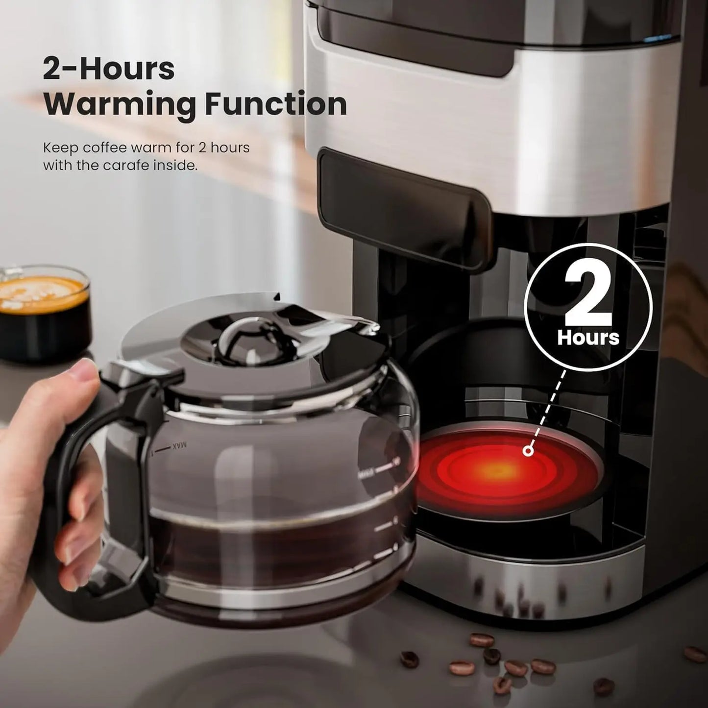 Programmable Drip Coffee Maker With Built In Grinder And Touchscreen