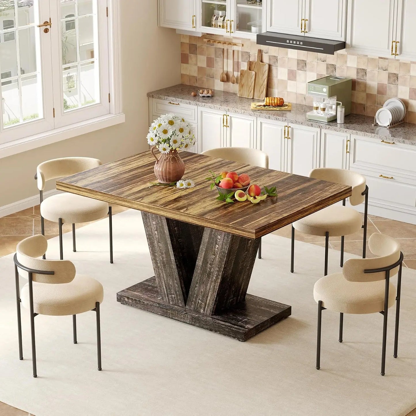 Little Tree Modern Dining Table For 4 Rectangle Style