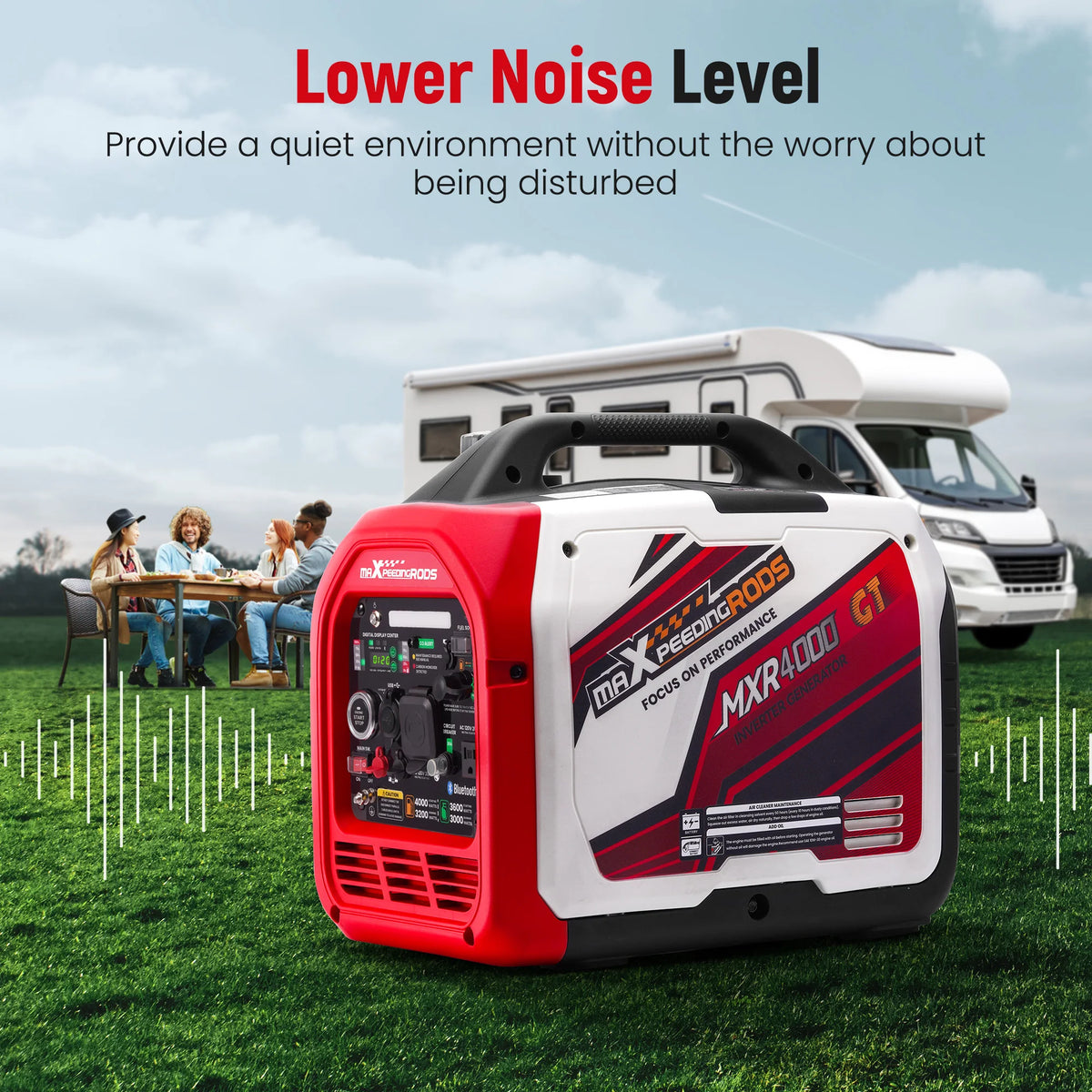 Maxpeedingrods Portable Dual Fuel 4KW Bluetooth Inverter Generator