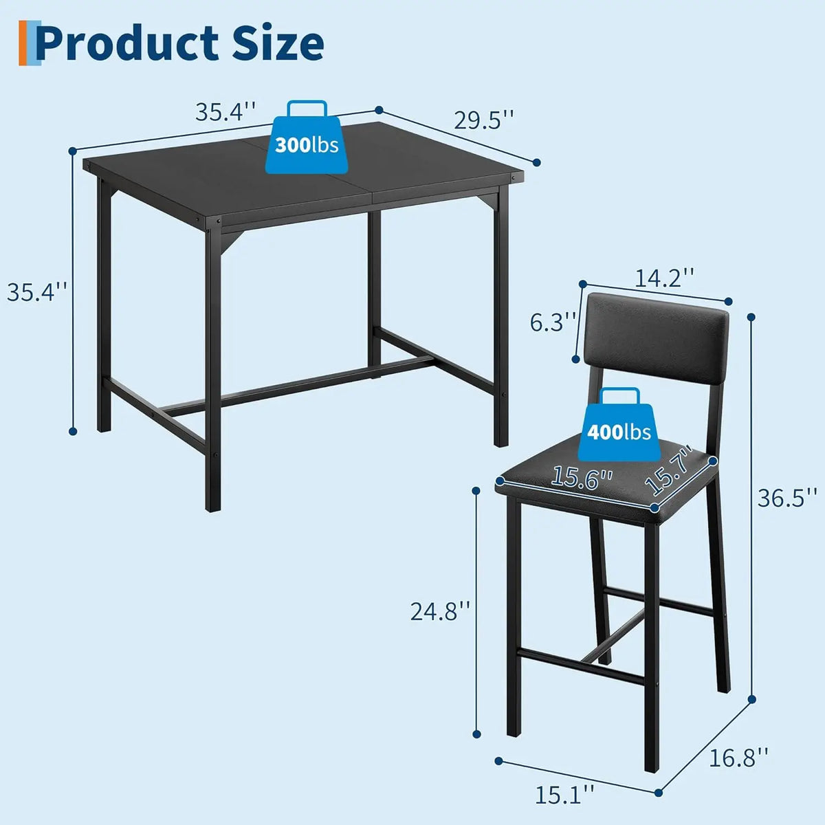 HiMISS Modern Dining Table Set with Upholstered Chairs