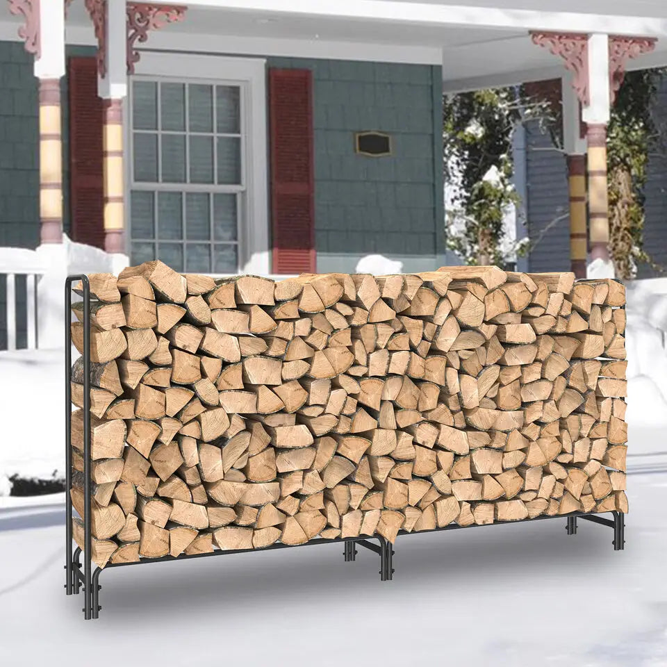 Heavy Duty Metal Firewood Log Rack Indoor Outdoor Storage Holder