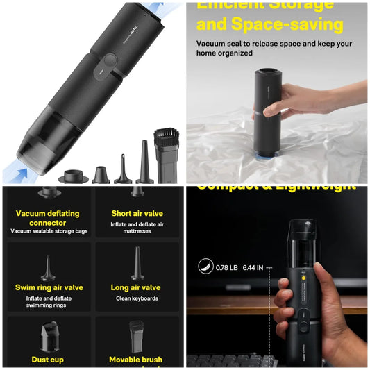 XMSJ Cordless Handheld Vacuum Cleaner 15000Pa Suction Air Duster Desk