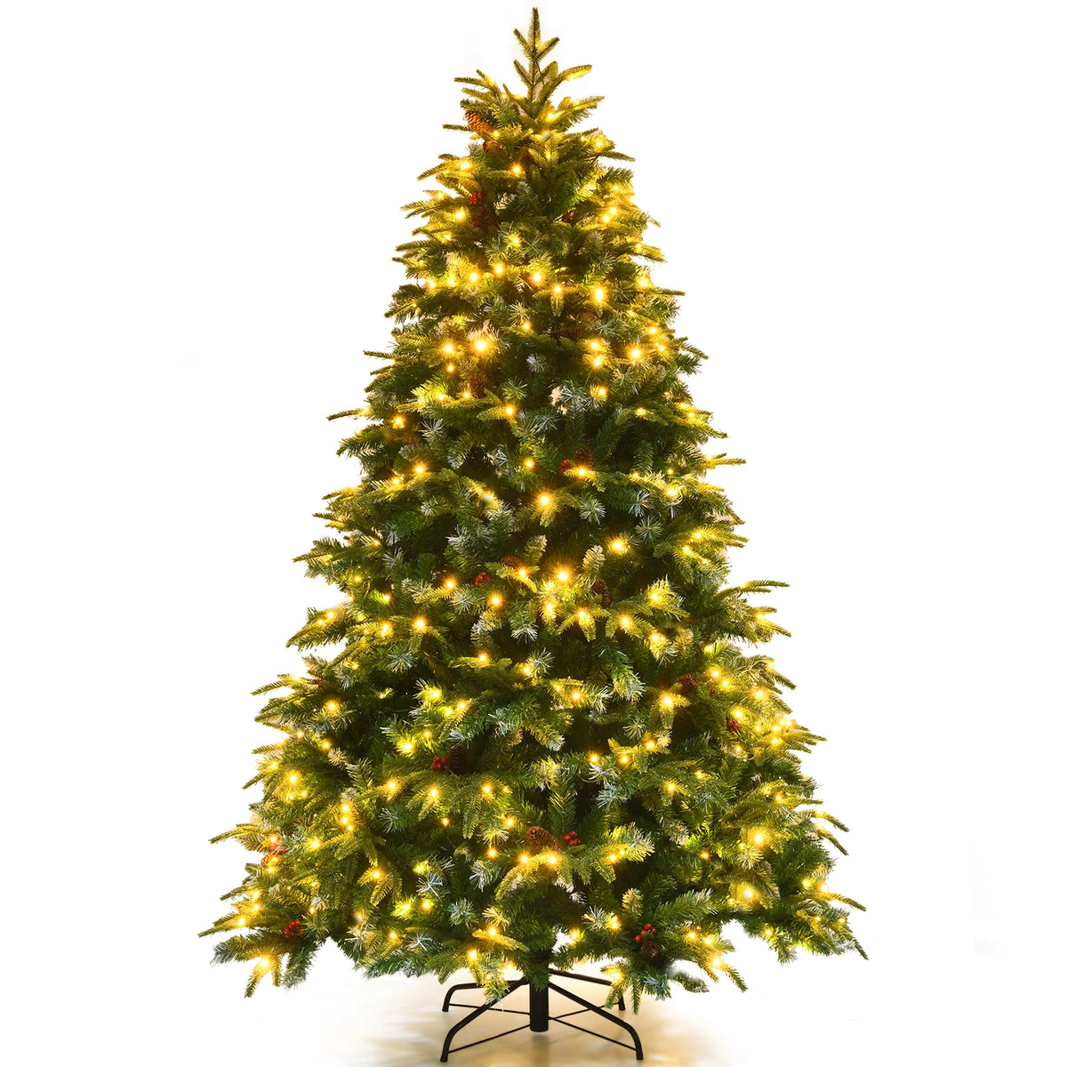 LIFEZEAL Pre Lit Artificial Christmas Tree With Snowy Pine Design