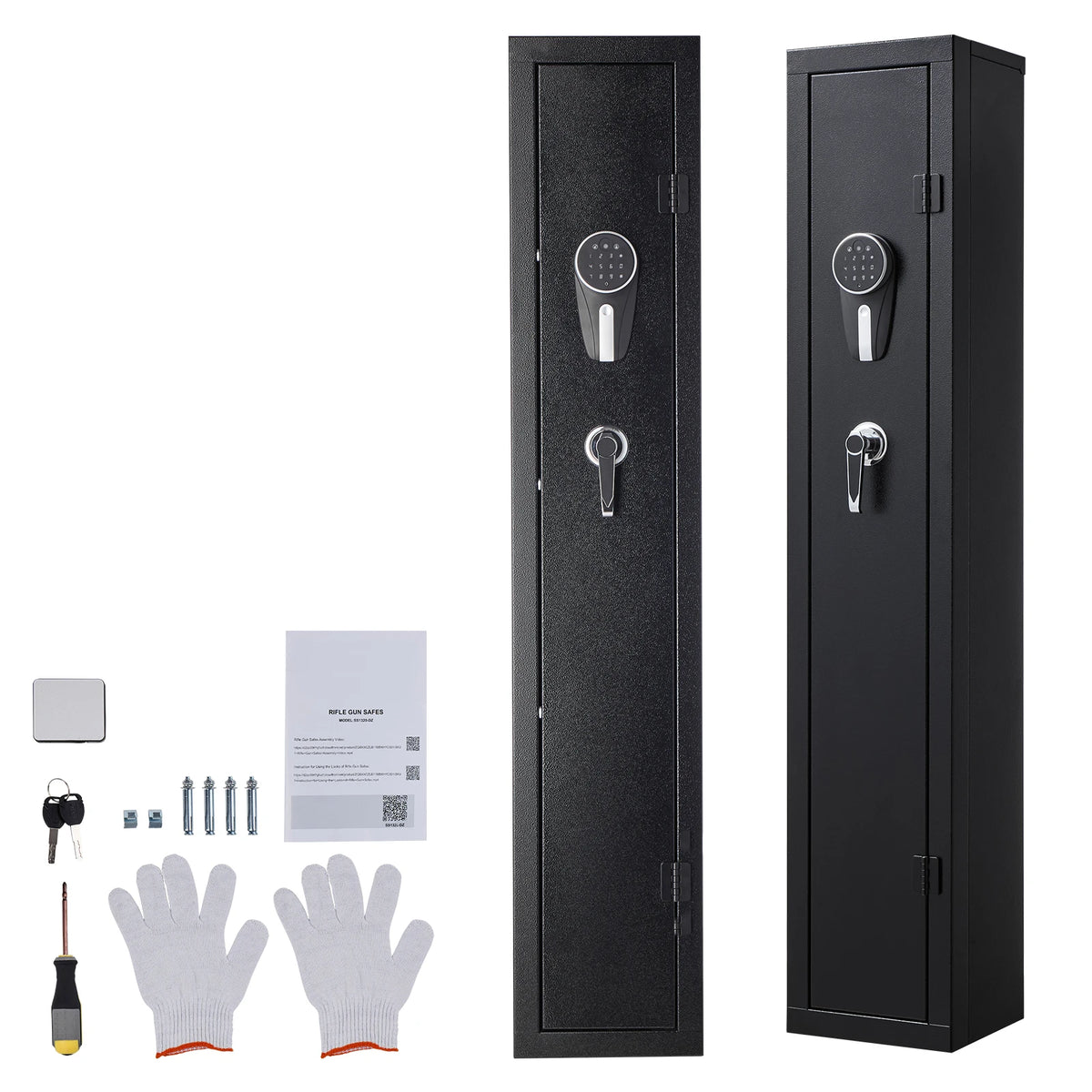 SucceBuy Steel Gun Safe With Keypad Adjustable Rifle Racks