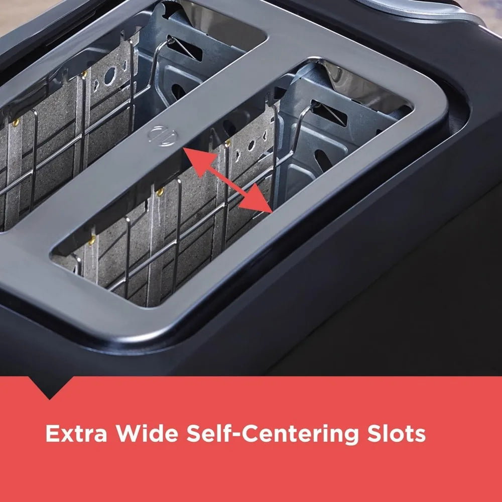 Extra Wide Slot Two Slice Toaster With 110V Plastic Housing