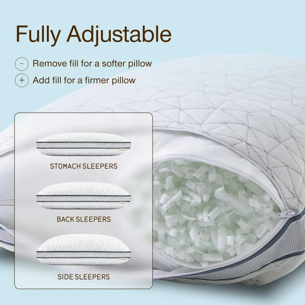 Eden Memory Foam Cooling Pillow For Back Stomach Side Sleepers