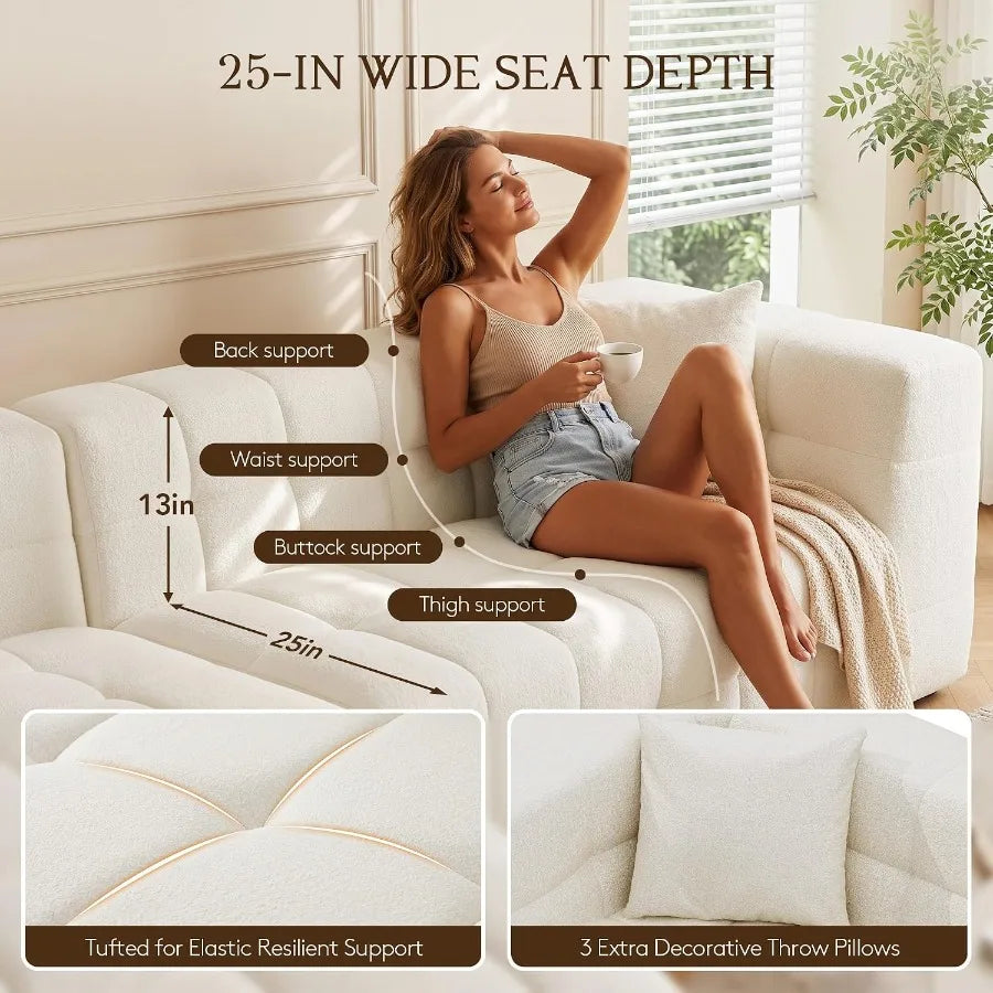 Boneless Modular Sectional Sofa With Chaise Flexible L Shaped Couch