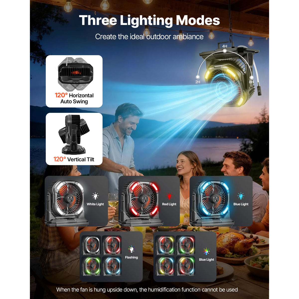 SucceBuy Portable Misting Fan With Rechargeable Battery And Remote Control