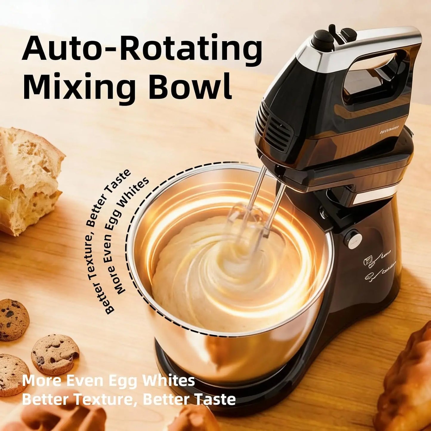 XMSJ 2 In 1 Stand Mixer With 4.8 Qt Tilt Head Bowl