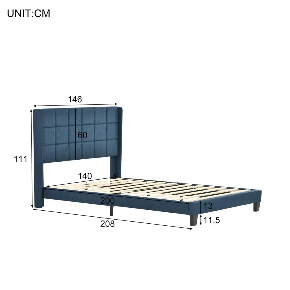 Upholstered Bed Frame With Slats And Storage Modern Style