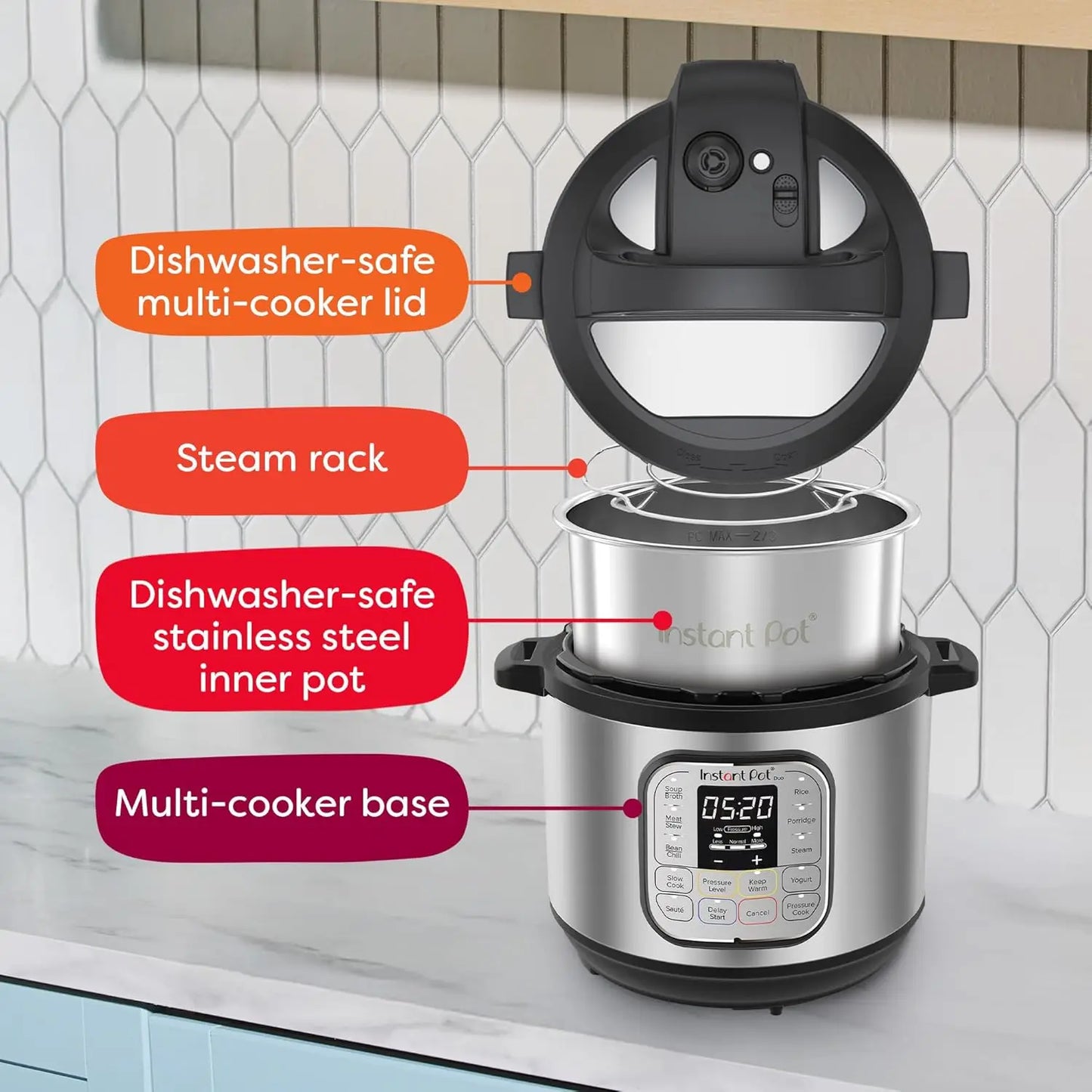XMSJ Duo 7-In-1 Mini Electric Pressure Cooker Steamer