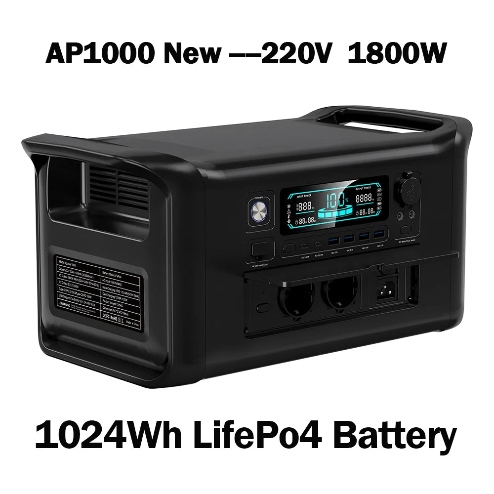 Ctolly Portable LifePo4 Power Station 2400W Solar Generator