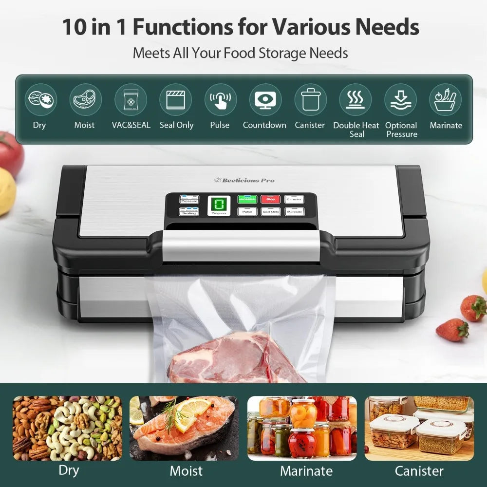 XMSJ Vacuum Sealer Machine AquaLock 95kPa 130W Fully Automatic