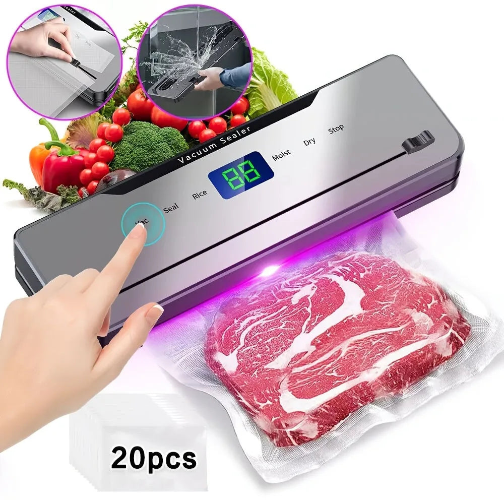 Automatic Food Vacuum Sealer Machine With Cutter And Vacuum Bags