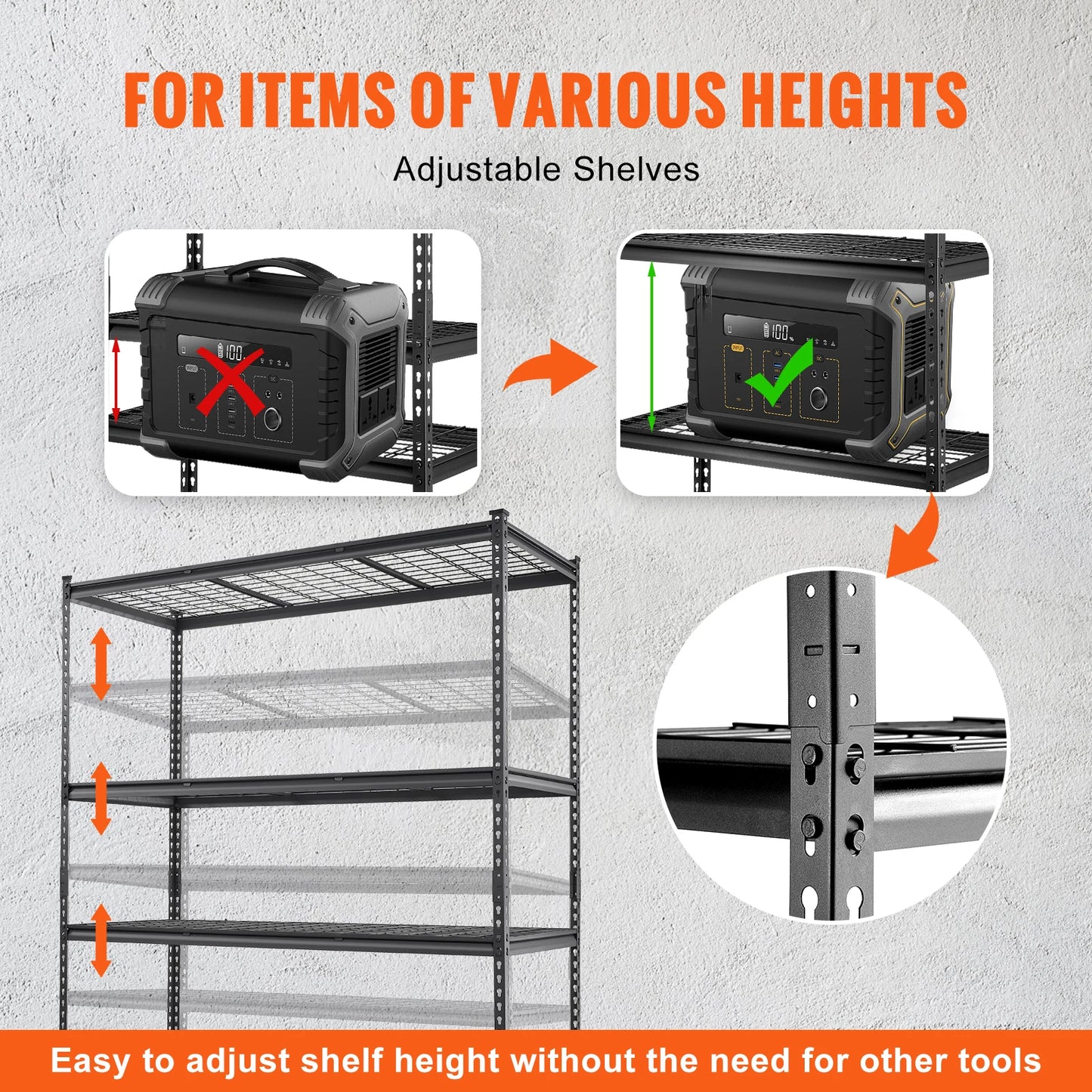 SucceBuy 5-Tier Adjustable Heavy Duty Garage Storage Shelving Unit