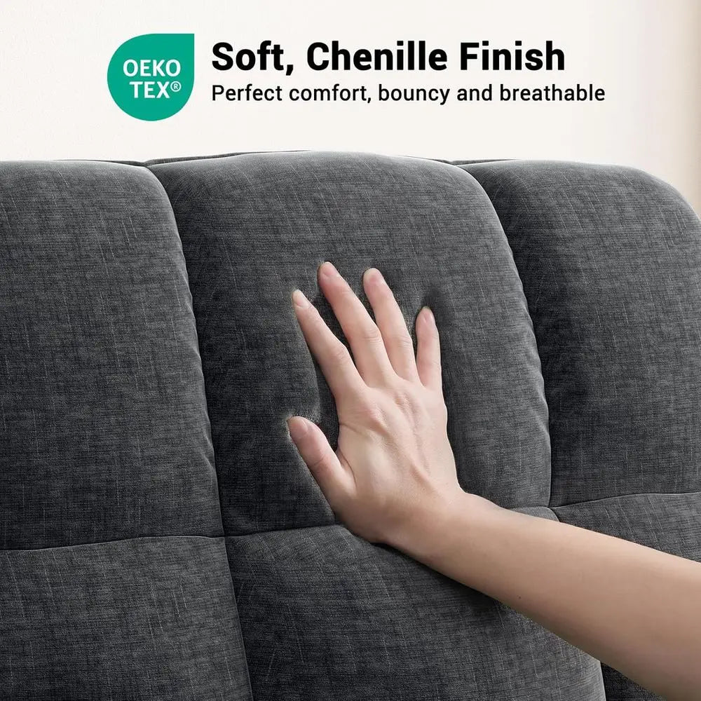 Power Recliner Chair For Adults Chenille Electric Recliner With USB