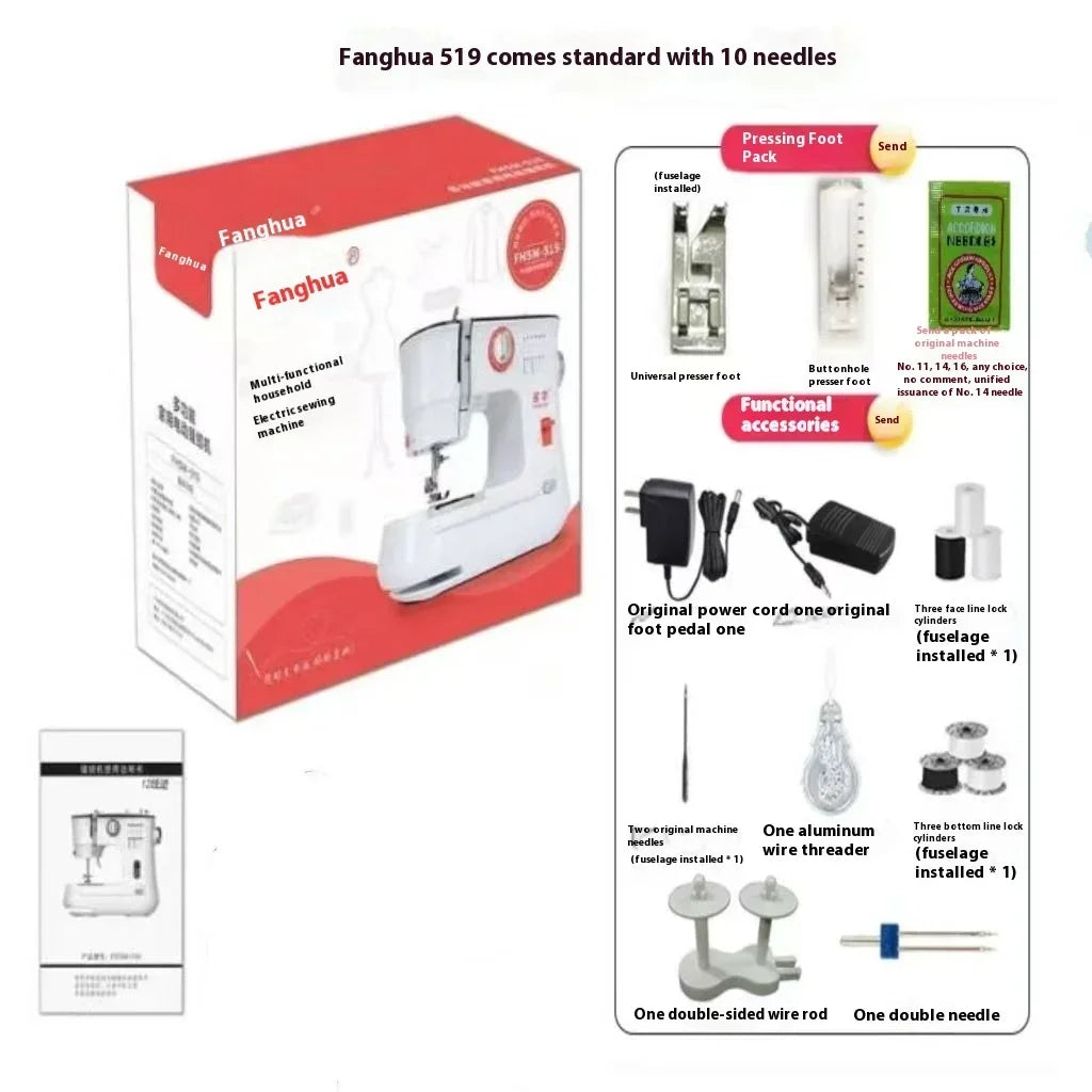 Portable Desktop Manual Sewing Machine FM-519 Multifunctional