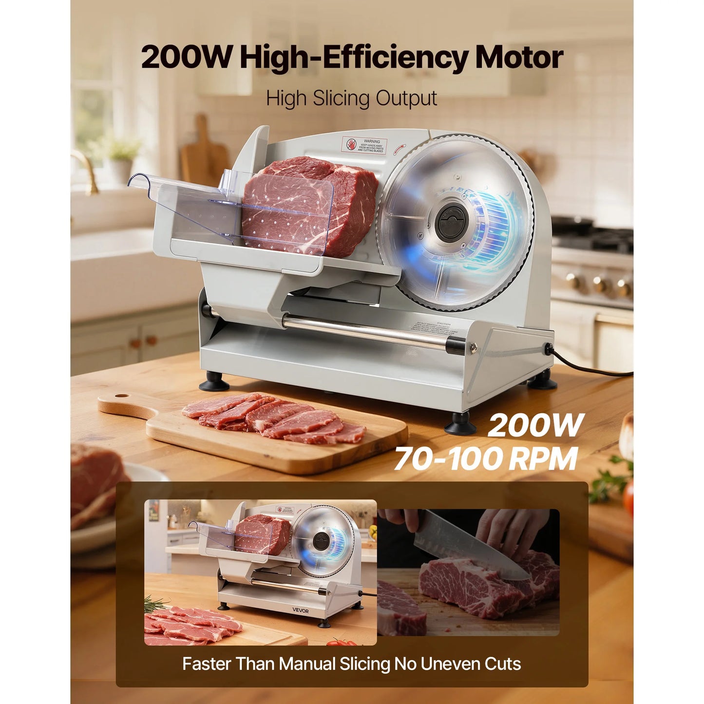 SucceBuy Electric Deli Slicer 200W with SUS420 Blade