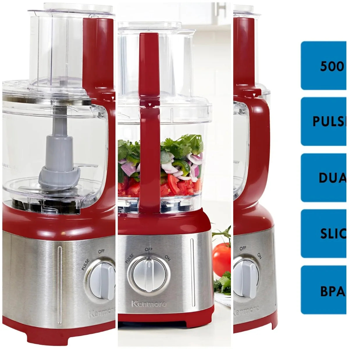 XMSJ Food Processor and Vegetable Chopper with Reversible Slicing Disc