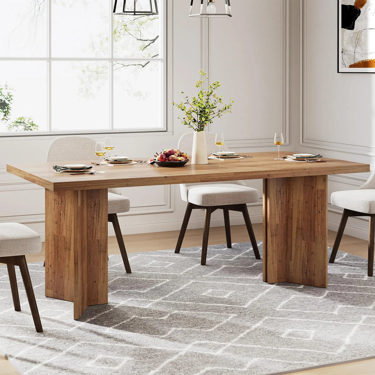 Tribesigns Modern Rectangular Wooden Kitchen Dining Table
