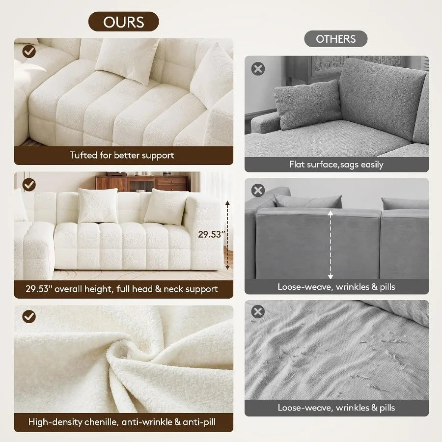 Boneless Modular Sectional Sofa With Chaise Flexible L Shaped Couch