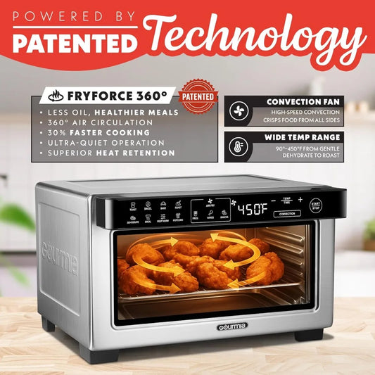 Gourmia Toaster Oven Digital Air Fryer Convection 4 Slice Capacity